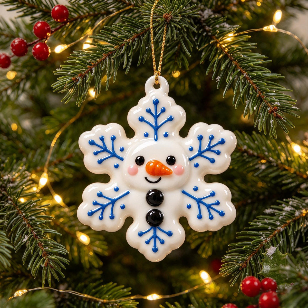 🎄🍪Christmas Snowflake Ornaments – Sweet Holiday Characters for Your Christmas Tree