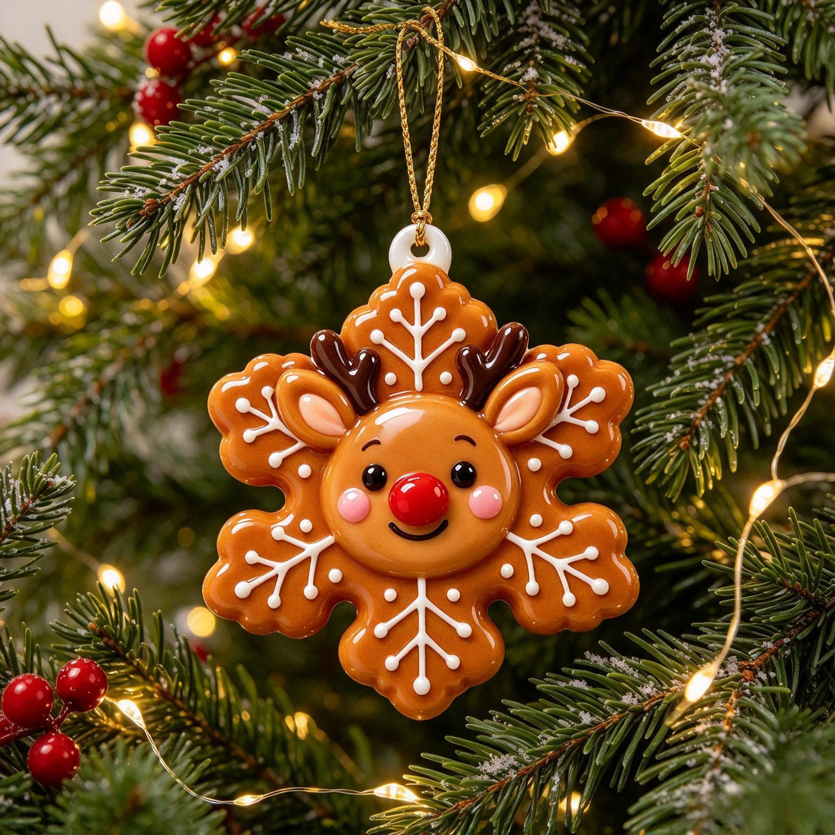 🎄🍪Christmas Snowflake Ornaments – Sweet Holiday Characters for Your Christmas Tree
