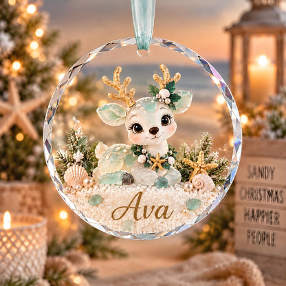 🎄✨Personalized Coastal Beach Christmas Ornament