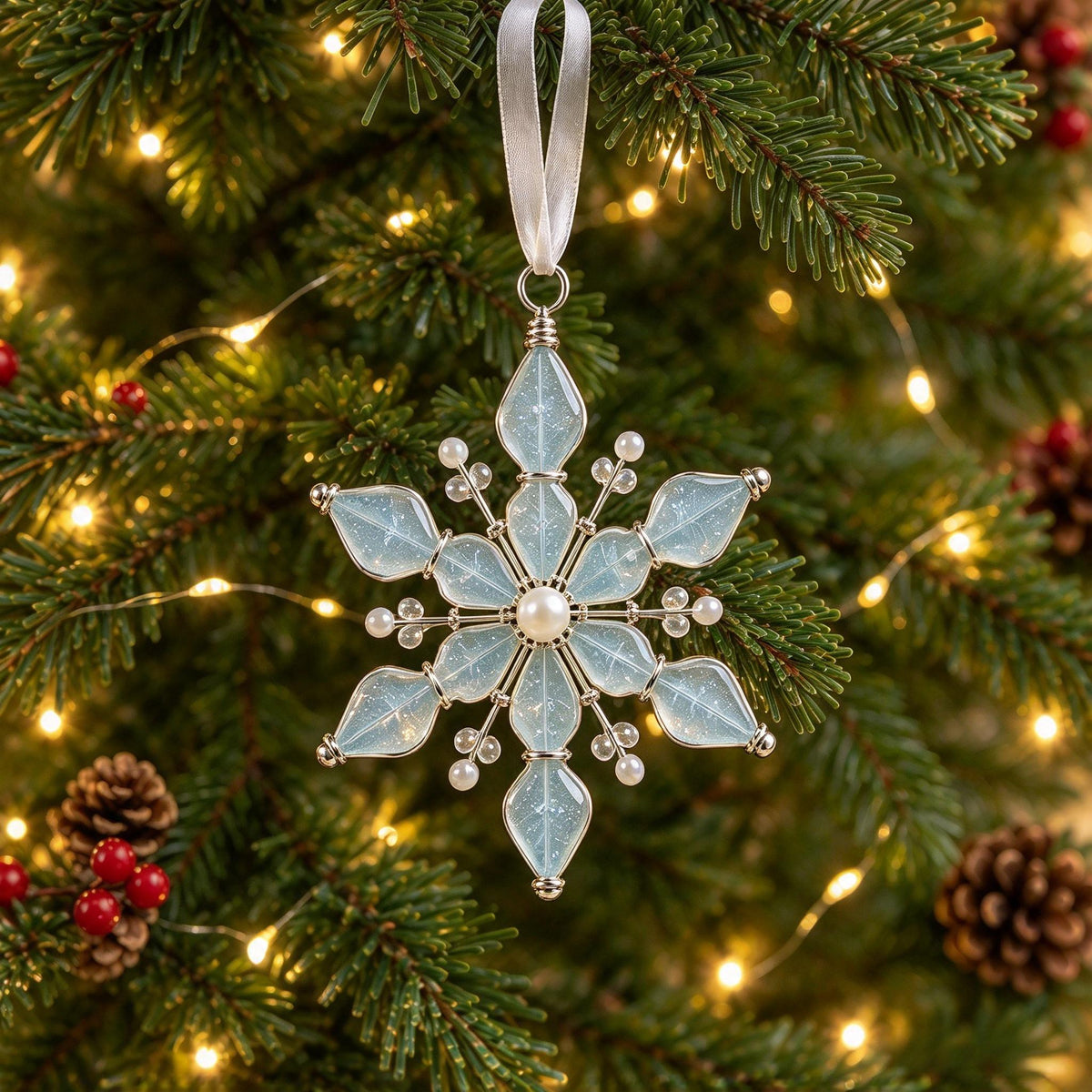 🎄✨Christmas Tree Ornaments – Elegant Winter Wonderland Keepsakes