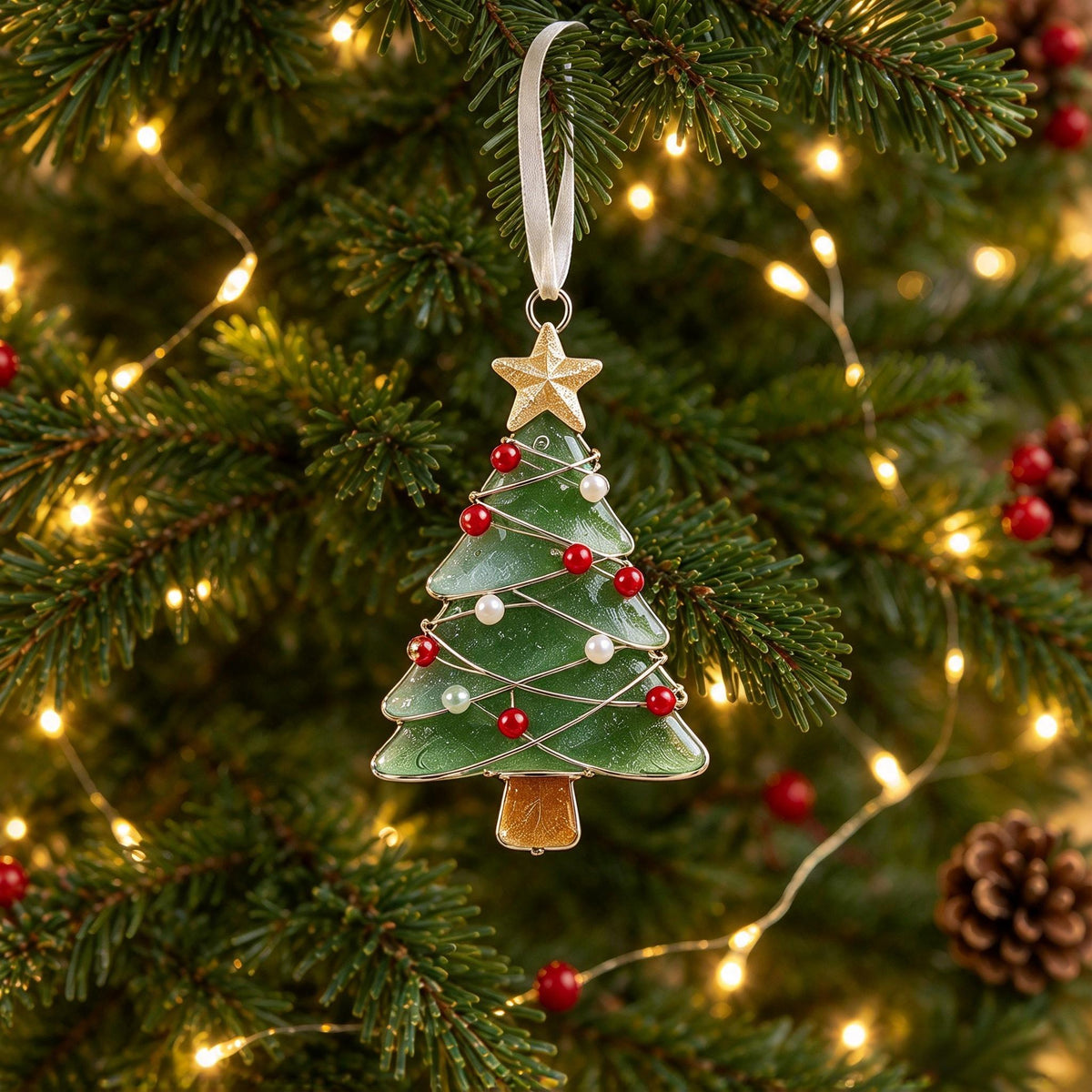 🎄✨Christmas Tree Ornaments – Elegant Winter Wonderland Keepsakes
