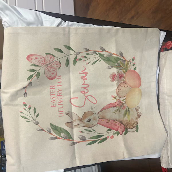 Custom Easter Bag, Personalized Easter Sack, Easter Bunny Name Bag, Easter Bunny Bag, Easter Egg Hunts, Kids Easter Basket, Kids Birthday/Easter Gift