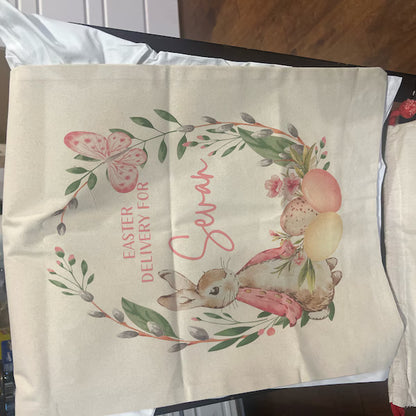 Custom Easter Bag, Personalized Easter Sack, Easter Bunny Name Bag, Easter Bunny Bag, Easter Egg Hunts, Kids Easter Basket, Kids Birthday/Easter Gift