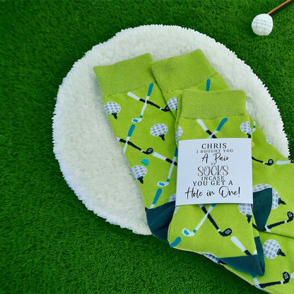 Personalized Golf Socks – "Hole in One" Custom Gift for Golf Lovers