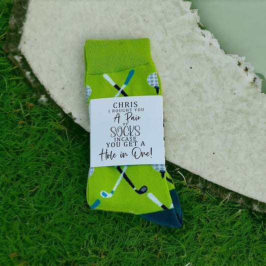 Personalized Golf Socks – "Hole in One" Custom Gift for Golf Lovers