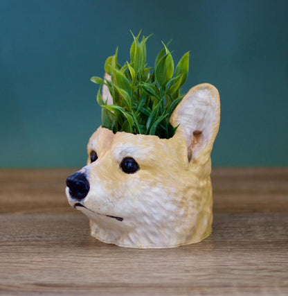 Custom Pet Head Planter-Personalized Pet Portrait Pot for Succulents & Indoor Plants, Pet Memorial Gift, Hand-Painted Decor