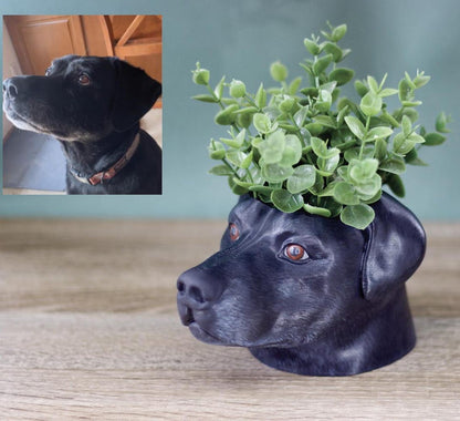 Custom Pet Head Planter-Personalized Pet Portrait Pot for Succulents & Indoor Plants, Pet Memorial Gift, Hand-Painted Decor