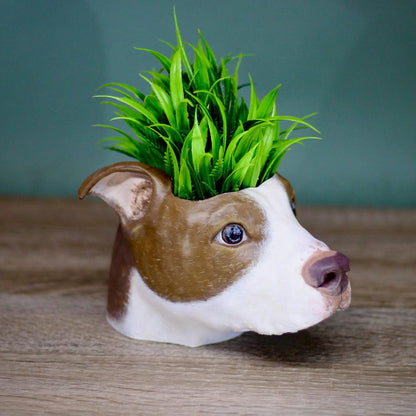 Custom Pet Head Planter-Personalized Pet Portrait Pot for Succulents & Indoor Plants, Pet Memorial Gift, Hand-Painted Decor