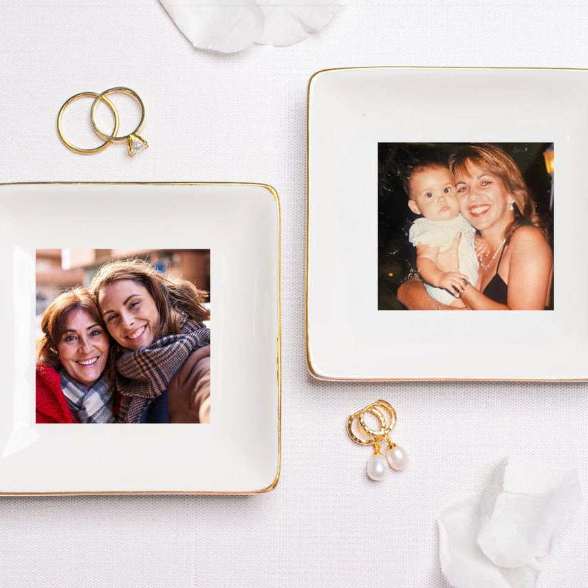 Custom Photo Trinket Tray, Photo Gifts for Mothers Day Gift, Mom Ring Dish