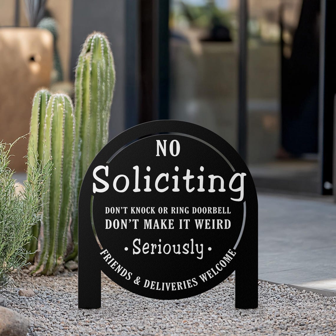 Personalized "No Soliciting" Yard Sign – Custom Family Name, Bold Statement