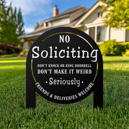 Personalized "No Soliciting" Yard Sign – Custom Family Name, Bold Statement
