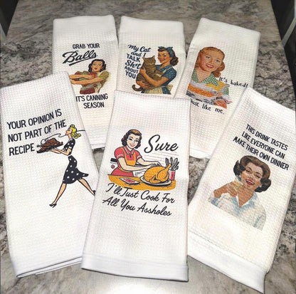 Retro 1950s Housewife Waffle Towels