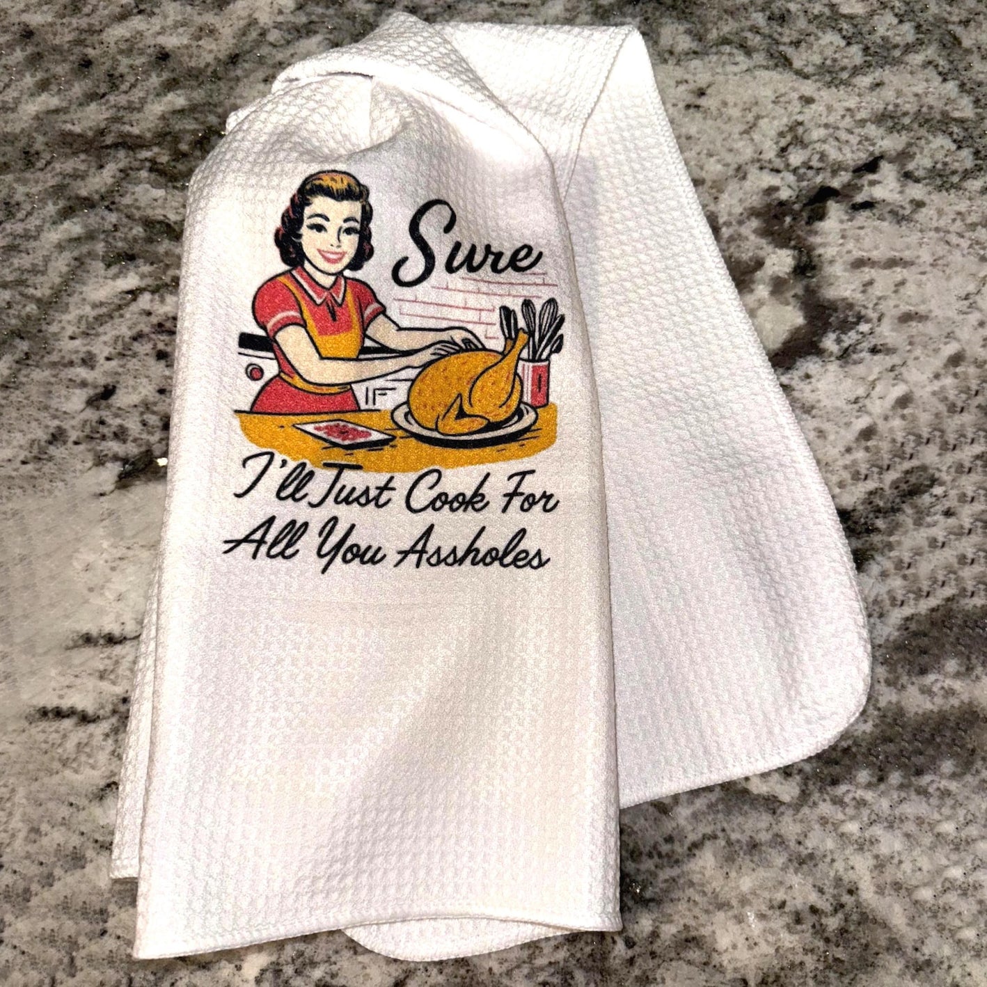 Retro 1950s Housewife Waffle Towels