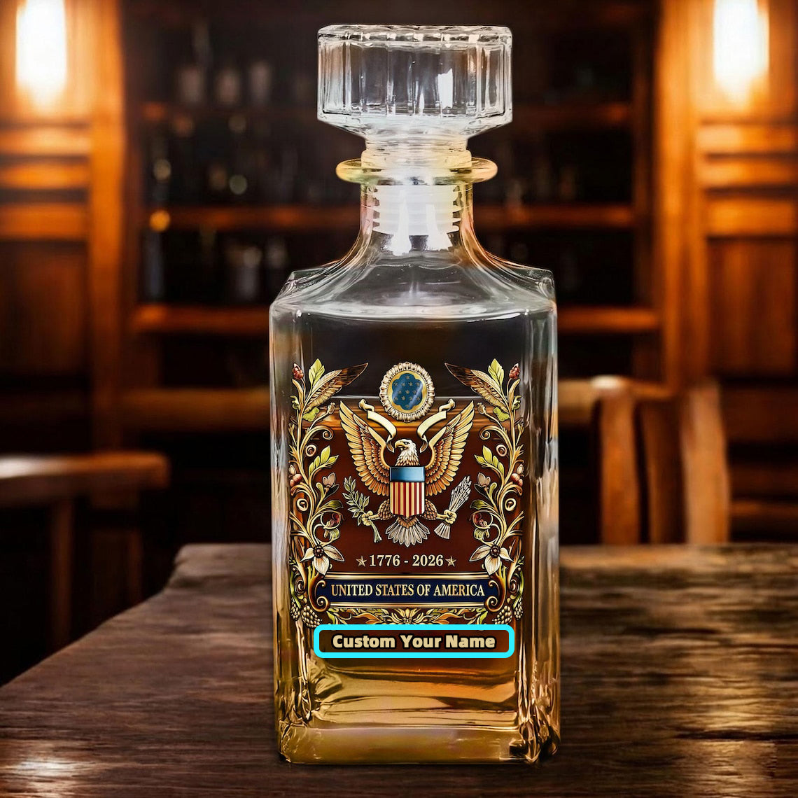 Personalized Eagle Decanter & Glass