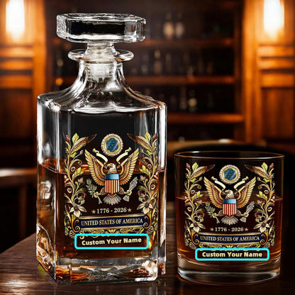 Personalized Eagle Decanter & Glass
