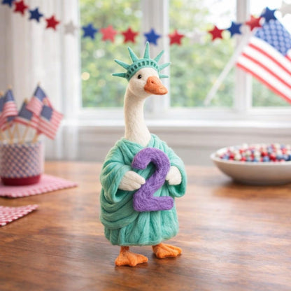 USA 250th Anniversary Needle Felted Goose Set