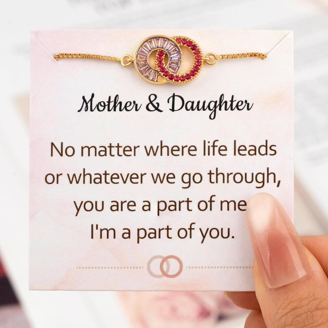 Personalized Mother & Daughter Linking Circles Bracelet