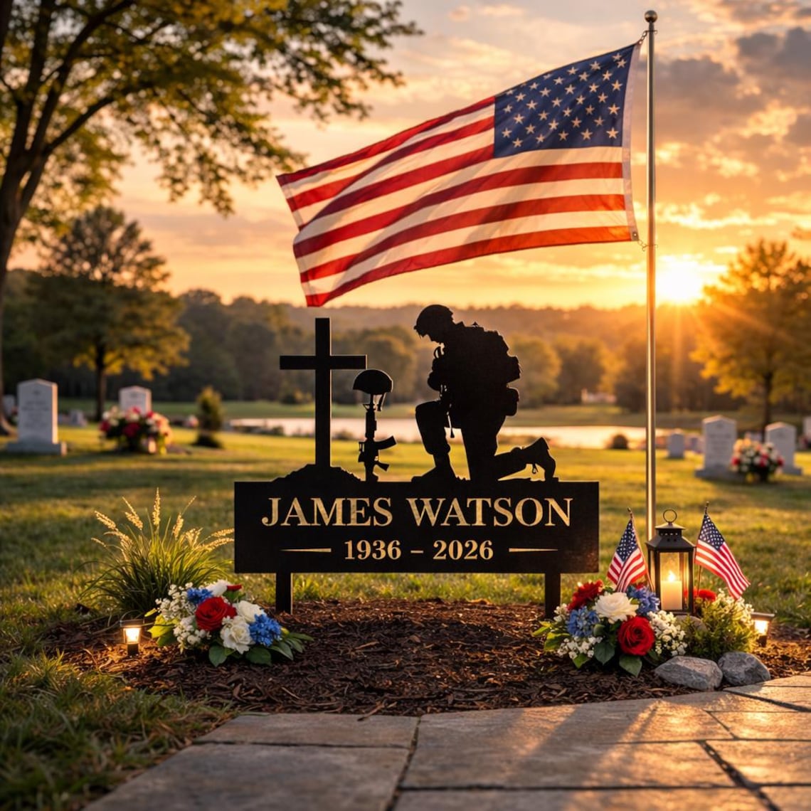 Personalized Soldier Memorial Stake Sign-Fallen Tribute Yard Decor