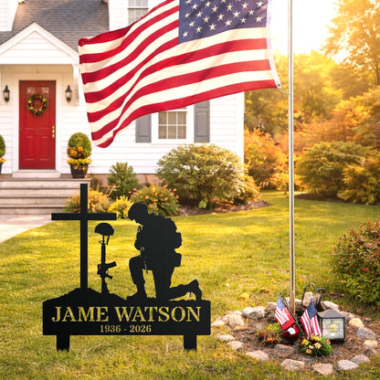 Personalized Soldier Memorial Stake Sign-Fallen Tribute Yard Decor