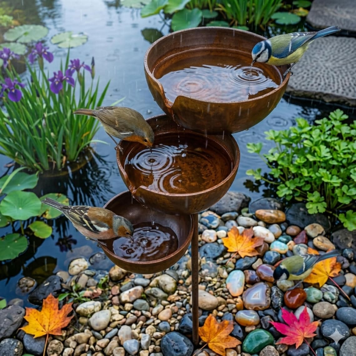 Rustic Metal 3-Tier Rain Catcher