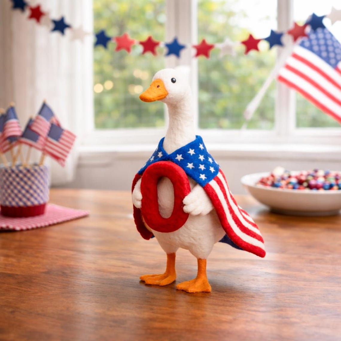 USA 250th Anniversary Needle Felted Goose Set