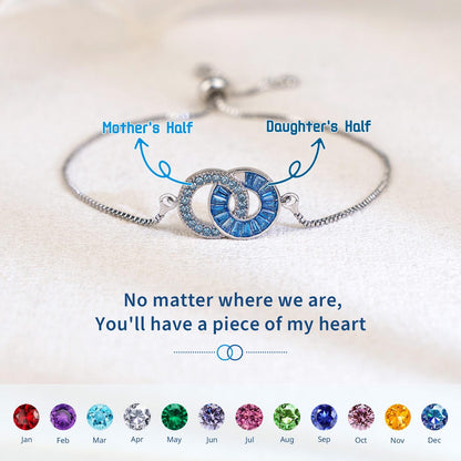 Personalized Mother & Daughter Linking Circles Bracelet