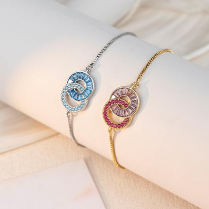 Personalized Mother & Daughter Linking Circles Bracelet