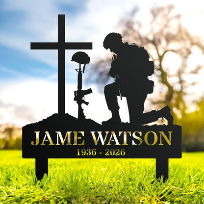 Personalized Soldier Memorial Stake Sign-Fallen Tribute Yard Decor