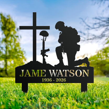 Personalized Soldier Memorial Stake Sign-Fallen Tribute Yard Decor