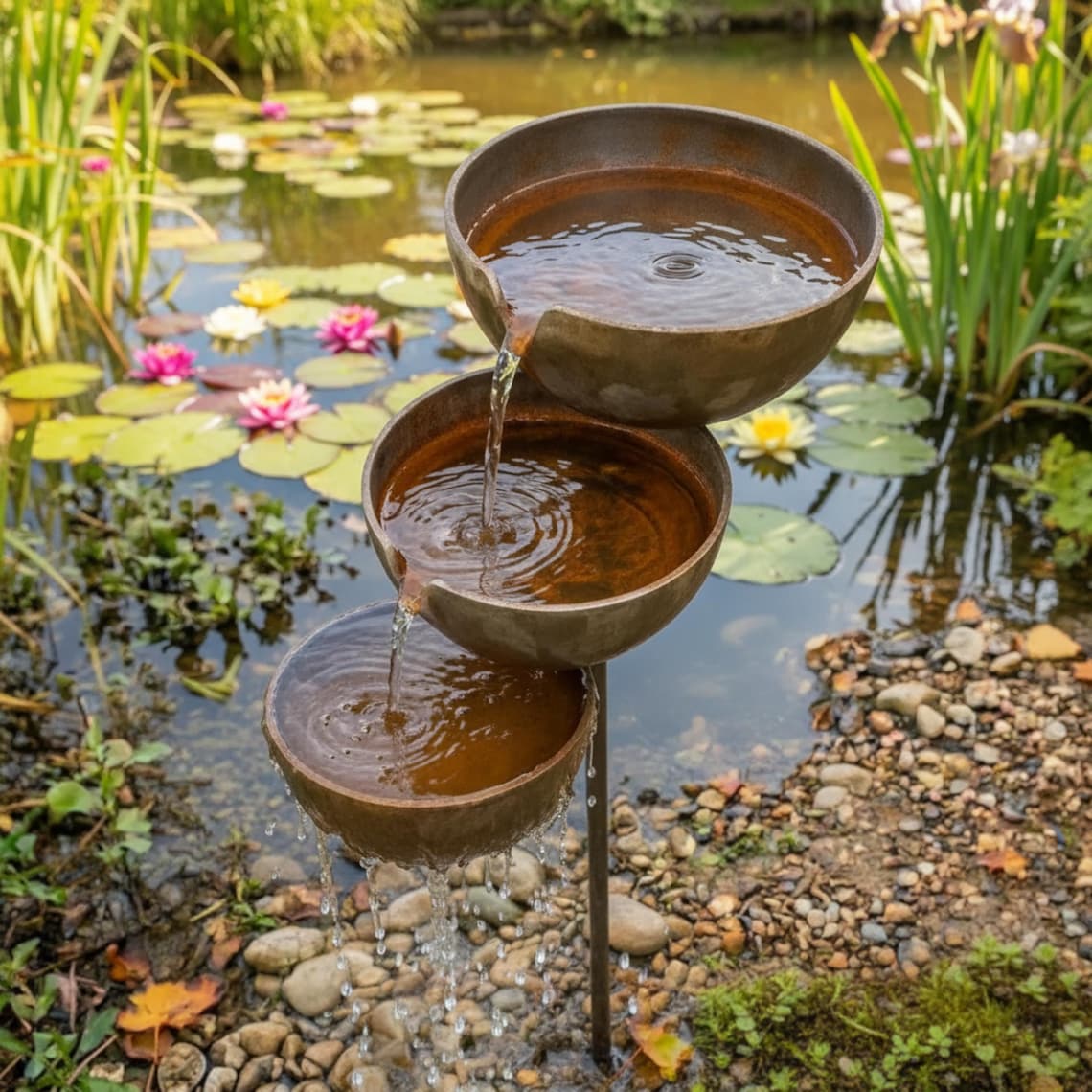 Rustic Metal 3-Tier Rain Catcher