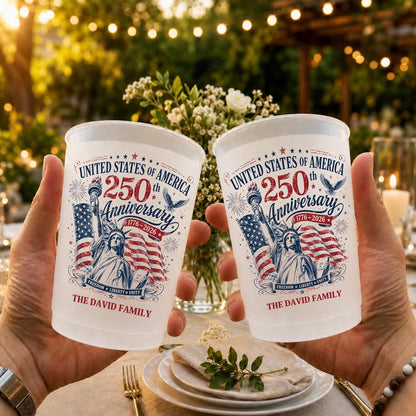 Personalized USA 250th Anniversary 16oz Frosted Cup