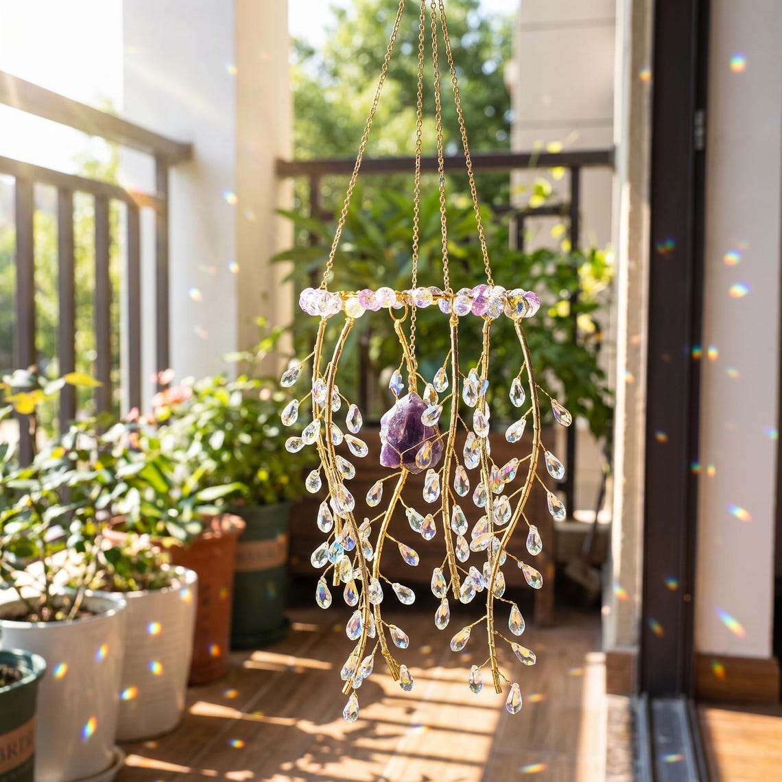 🔥Handmade Willow Tree Crystal Prism Rainbow Maker