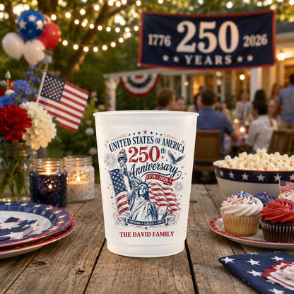 Personalized USA 250th Anniversary 16oz Frosted Cup