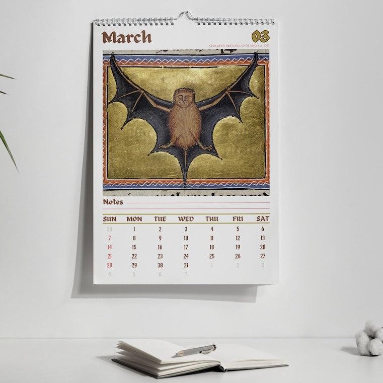 Ugly Medieval Animals 2027 Wall Calendar – Funny Historical Illuminated Manuscript Art Monthly Planner