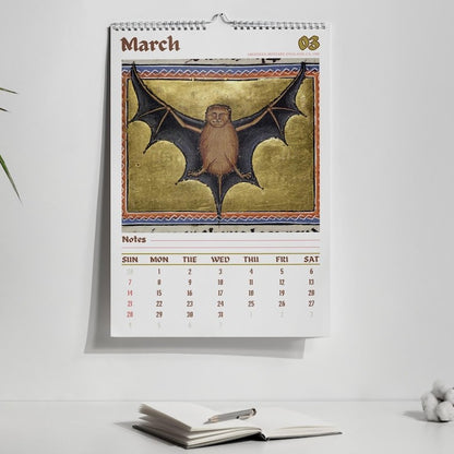 Ugly Medieval Animals 2027 Wall Calendar – Funny Historical Illuminated Manuscript Art Monthly Planner
