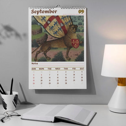 Ugly Medieval Animals 2027 Wall Calendar – Funny Historical Illuminated Manuscript Art Monthly Planner