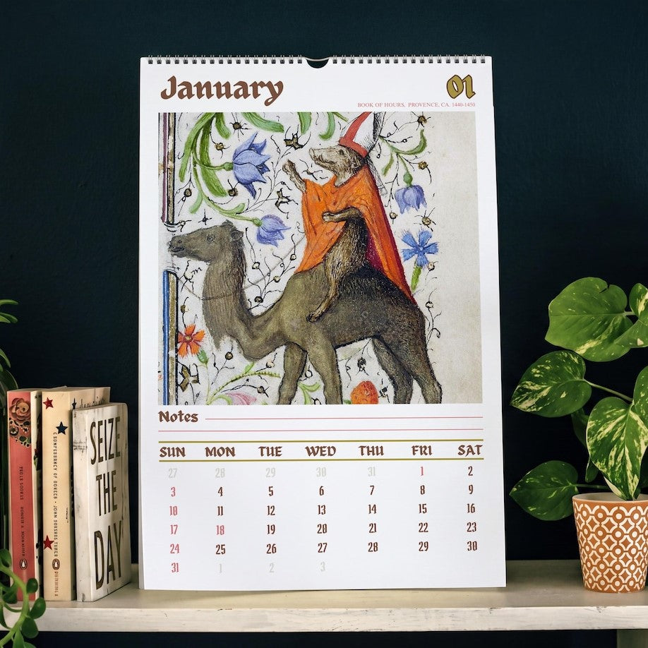 Ugly Medieval Animals 2027 Wall Calendar – Funny Historical Illuminated Manuscript Art Monthly Planner