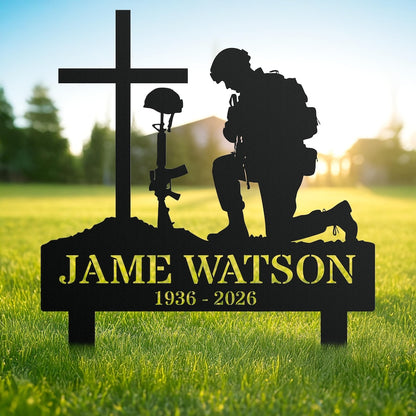 Personalized Soldier Memorial Stake Sign-Fallen Tribute Yard Decor