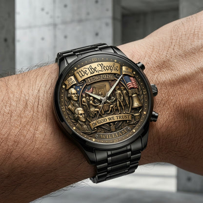 United States 250th Anniversary Personalized Name Watch - A Timeless Tribute to 250 Years of American Freedom