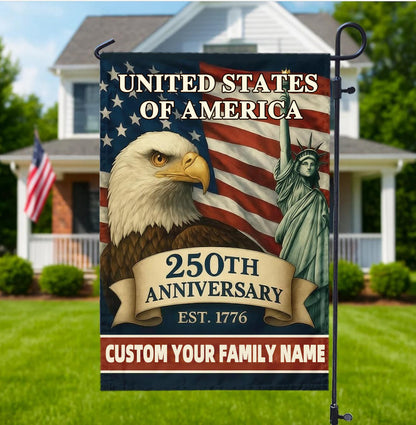 Custom 250th Anniversary Garden Flag-1776-2026 Patriotic Gifts