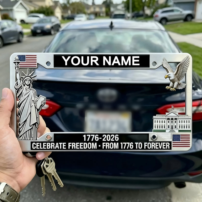 🚗 Personalized USA 250th Anniversary License Plate Frame
