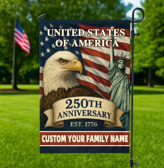 Custom 250th Anniversary Garden Flag-1776-2026 Patriotic Gifts