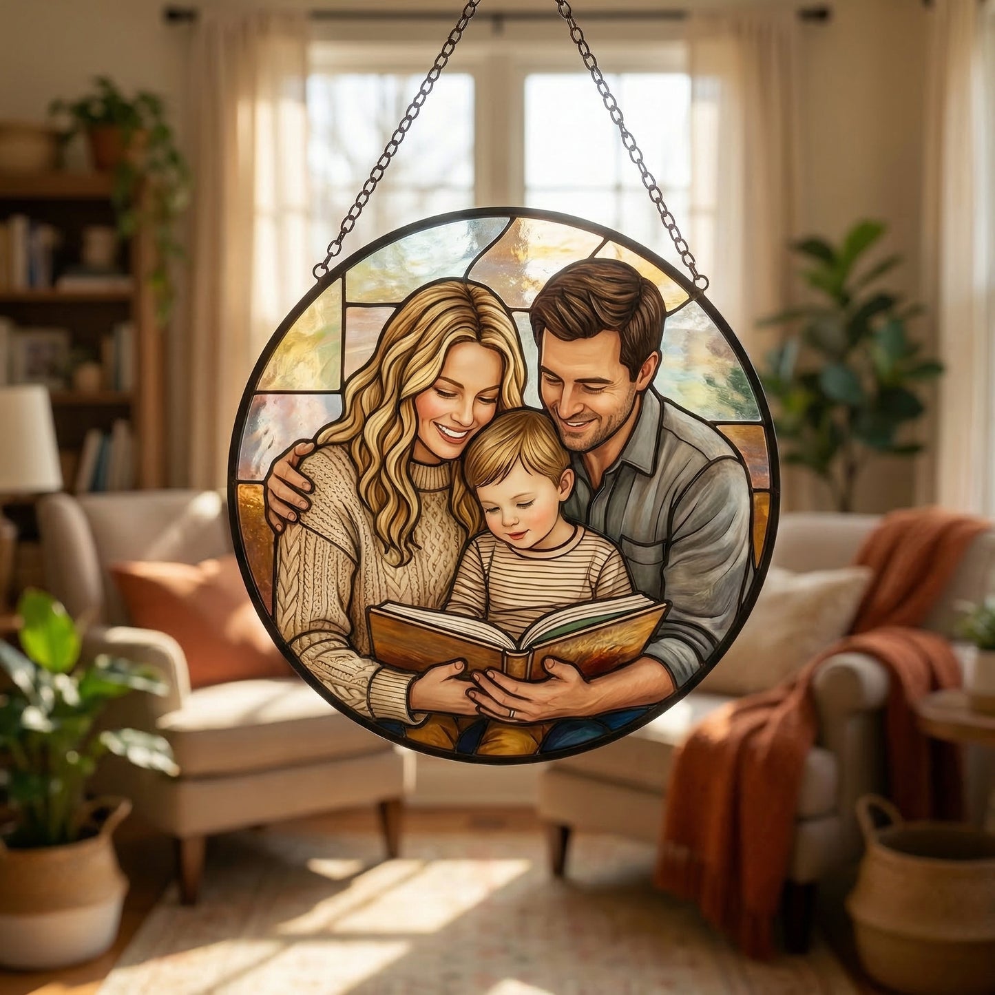 Custom Photo Family Window Hanging Ornament,Ornament Gift For Mom