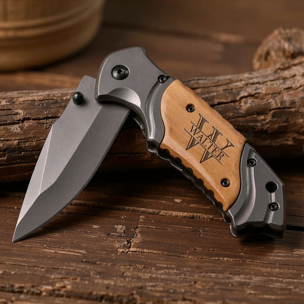Personalized Engraved Pocket Knife Anniversary Gift for him, Dad, Husband, Wedding gifts for Men