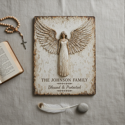 Personalized Family Guardian Angel Wall Art