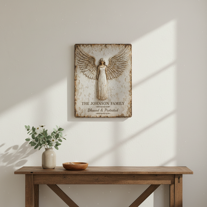 Personalized Family Guardian Angel Wall Art
