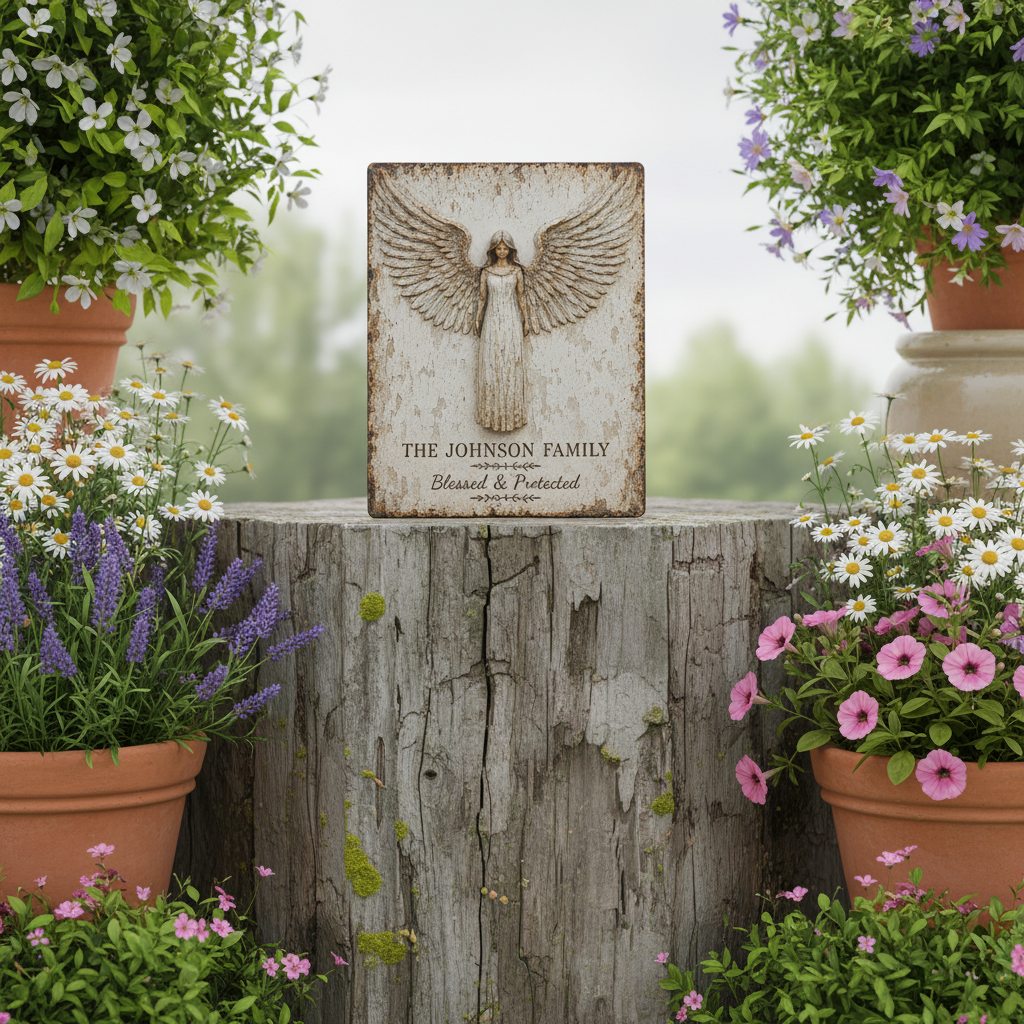 Personalized Family Guardian Angel Wall Art
