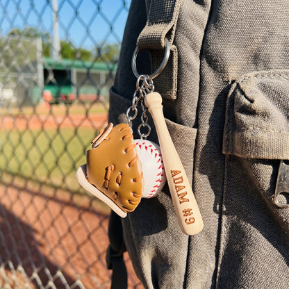 Custom Engraved Baseball Key Chain