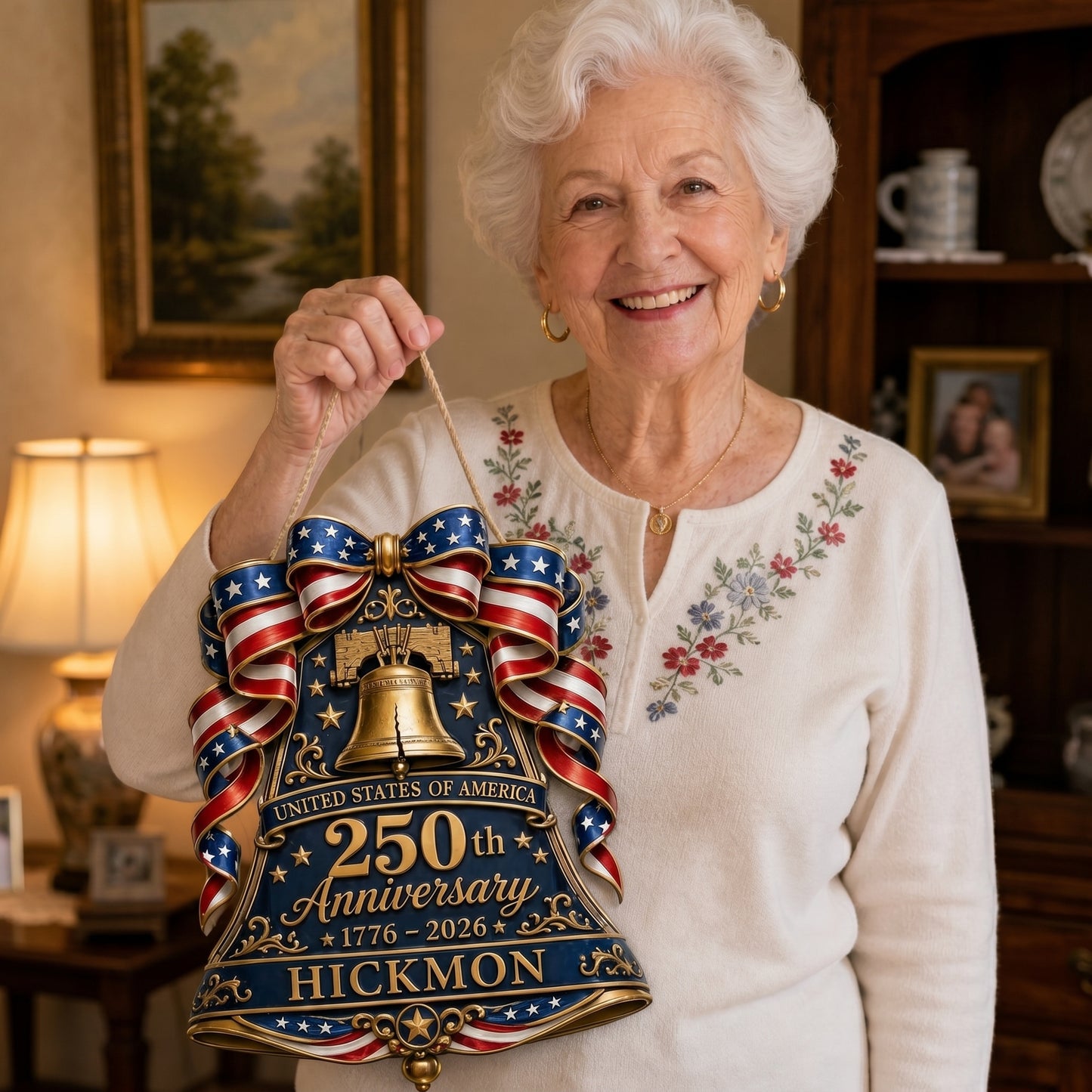 🔔 Personalized USA 250th Anniversary Liberty Bell Wooden Sign