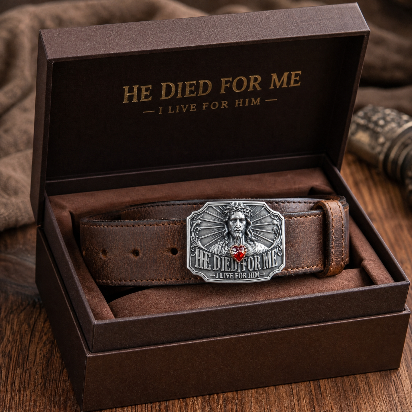 ✝️ He Died for Me Belt Buckle – Wear Your Redemption on Your Waist.